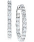 ფოტო #1 პროდუქტის Diamond Small In & Out Hoop Earrings (5 ct. t.w.) in 14k White Gold, 1"