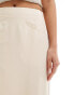 NA-KD x Laura Jane Stone maxi skirt with front pockets and back split detail in beige