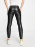 Фото #4 товара JDY leather look leggings in black