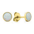 Charming gold-plated stud earrings with synthetic opals EA579Y