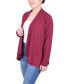 ფოტო #3 პროდუქტის Petite Long Sleeve Swing Cardigan Sweater