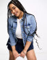 Фото #1 товара ONLY Curve denim jacket in light blue