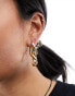 Фото #1 товара ASOS DESIGN drop earrings with chain link detail in gold tone