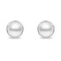 Minimalist silver earrings with real pearls EA620W