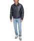 Фото #8 товара Men's Faux-Leather Bomber Jacket