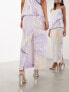 ASOS EDITION abstract print sequin maxi skirt co-ord in purple swirl