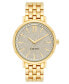 Women's Quartz Gold-Tone Alloy Link Bracelet Watch, 36.5mm