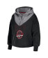 Women's Black Miami Heat Pieced Quarter-Zip Hoodie Jacket