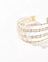 ASOS DESIGN arm cuff with molten and faux pearl detail in gold tone