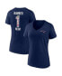 ფოტო #2 პროდუქტის Women's Navy New England Patriots Plus Size Mother's Day #1 Mom V-Neck T-shirt