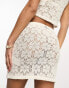 Фото #6 товара Pieces crochet mini skirt co-ord in white