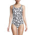 Фото #8 товара Women's Long Scoop Neck Soft Cup Tugless Sporty One Piece Swimsuit Print