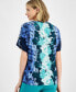 Фото #2 товара Women's Ombre Dolman-Sleeve V-Neck Top, Created for Macy's