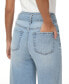 Фото #5 товара Women's Belted High-Rise Cropped Wide-Leg Jeans