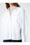 Фото #9 товара Basic Gömlek Uzun Kollu Düğmeli Cep Detaylı Pamuklu