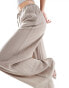 Фото #2 товара Vero Moda Tall textured drawstring waist wide leg trouser in taupe