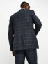 New Look skinny suit jacket in grey & blue check