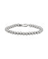 ფოტო #1 პროდუქტის Men's Silver-Tone Brass Beaded Bracelet