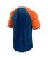Фото #2 товара Men's Navy, Orange Chicago Bears Second Wind Raglan V-Neck T-shirt
