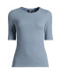 ფოტო #2 პროდუქტის Plus Size Drapey Rib Skimming Elbow Sleeve Crew Neck T-shirt