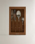 4-piece cutlery with wooden handle Коричневый, 14 x 23.3 x 2.5 cm - фото #5