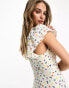 Whistles dancing floral midi dress in multi