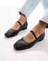 New Look elastic toe mary jane shoe in black