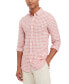Фото #1 товара Men's Slim-Fit Gingham Check Button-Down Linen Shirt
