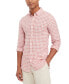 Men's Slim-Fit Gingham Check Button-Down Linen Shirt