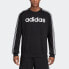 adidas E 3S Crew FL 三条纹加绒圆领套头卫衣 亚版 冬季 男款 黑色 / Худи Adidas E 3S Crew FL