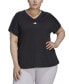 ფოტო #1 პროდუქტის Plus Size Train Essentials V-Neck Short-Sleeve Tee