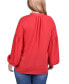 ფოტო #2 პროდუქტის Plus Size Long Raglan-Sleeve Blouse