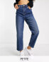 Miss Selfridge Petite – Gerade geschnittene Jeans in dunkler Waschung