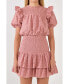 ფოტო #1 პროდუქტის Women's Smocked Lace Mini Dress