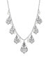 Фото #1 товара 2028 silver-Tone Filigree Drops with Imitation Pearl Necklace