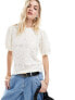 Фото #1 товара Object jersey broderie t-shirt in white