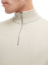 ONLY & SONS ribbed half zip jumper in black