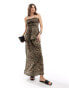 Фото #1 товара ASOS DESIGN linen leopard maxi skirt co ord