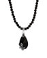 Фото #1 товара 2028 glass Black Beaded Teardrop Necklace