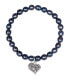 Pearl heart bracelet with metal heart JL0525