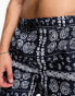 Jack & Jones Intelligence swim short in navy bandana print