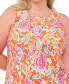 Plus Size Paisley-Print Keyhole Shift Dress