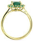 ფოტო #3 პროდუქტის Emerald Halo Ring (3-5/8 ct. t.w.) in Gold-Plated Sterling Silver (Also in Ruby/Pink Sapphire)