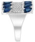 ფოტო #3 პროდუქტის EFFY® Sapphire (2-1/4 ct. t.w.) & Diamond (1/3 ct. t.w.) Statement Ring in 14k White Gold