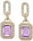 ფოტო #3 პროდუქტის Amethyst (4-3/8 ct. t.w.) & White Topaz (1-1/6 ct. t.w.) Drop Earrings in 14k Gold-Plated Sterling Silver