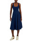 Фото #1 товара Women's Linen-Blend Seamed Midi Dress, Created for Macy's