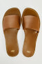 FLAT LEATHER SLIDER SANDALS