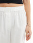 Фото #5 товара COLLUSION beach linen straight leg boxer trouser in white