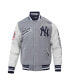 Фото #3 товара Men's Heather Gray New York Yankees Script Tail Wool Full-Zip Varity Jacket