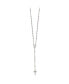 ფოტო #2 პროდუქტის Sterling Silver Rhodium-plated Beaded Rosary Pendant Necklace 27"